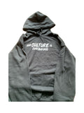 Our culture is contagious  Big Print on Chest Organic Cotton Hooded Sweatshirts